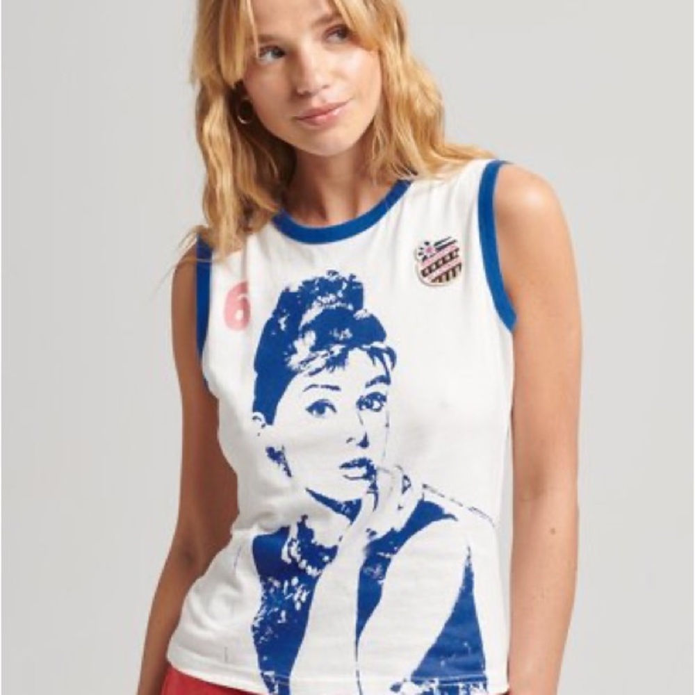 SuperDry Ringspun Allstars AH Vintage Re-issue Vest Top Size 10 ( small )